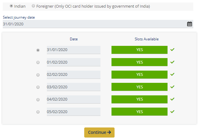 kartarpur corridor Date Selection