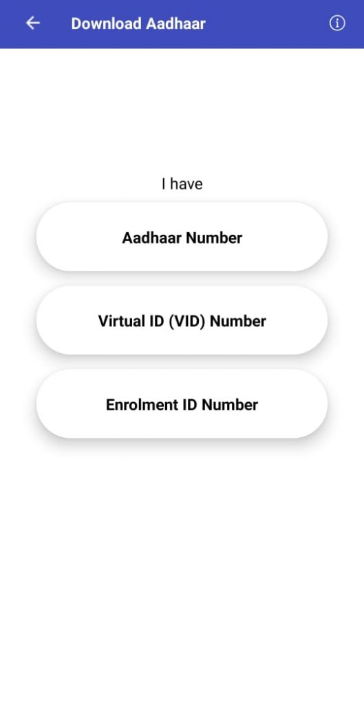 Download Aadhaar Step1