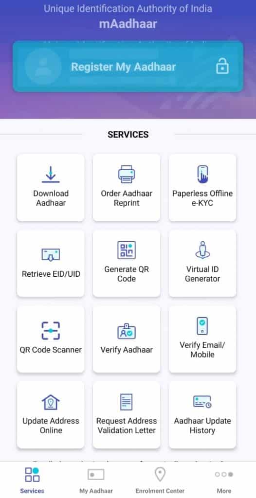 mAadhaar Services