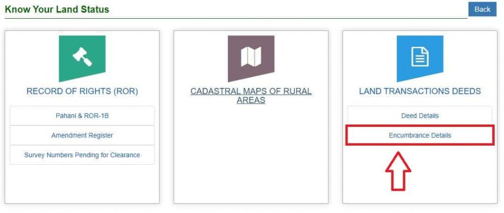 Land Transaction Encumbrance Details