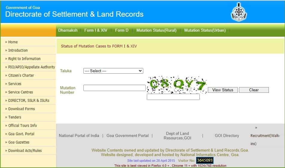 Mutation Status land records