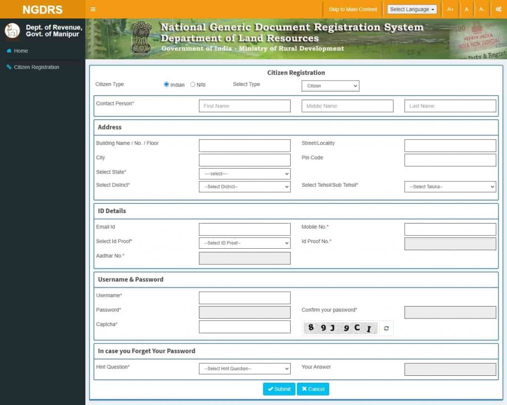 NGDRS Citizen Registration