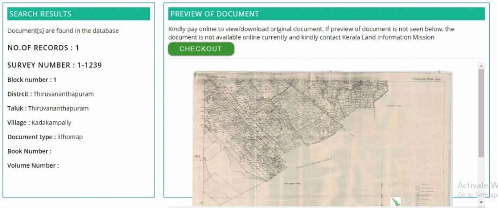 search in old survey records results