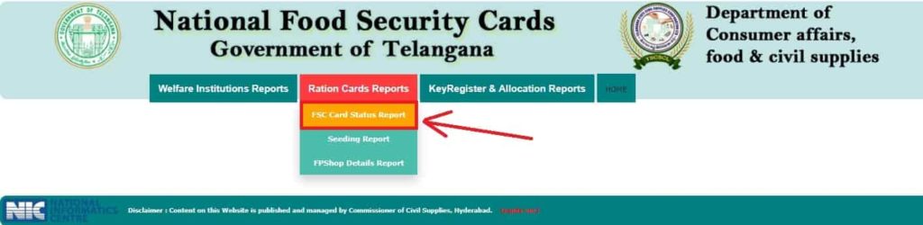 Telangana Ration Card Reports