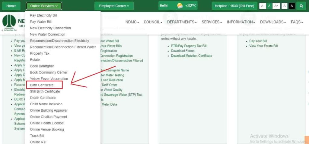Online Birth Certificate Delhi