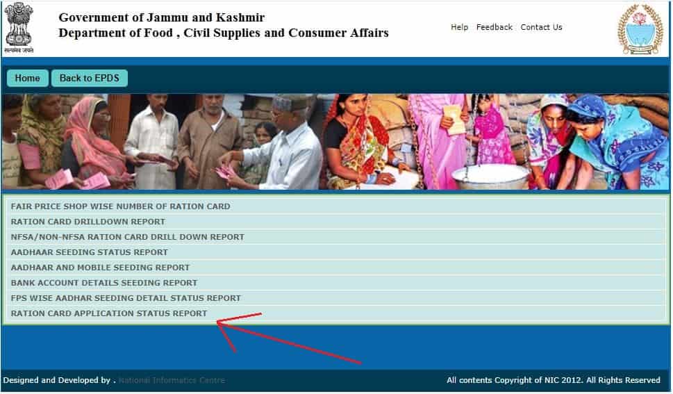 Ration Card Application Status Report