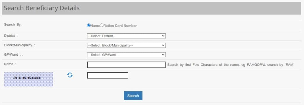 Search Beneficiary Details