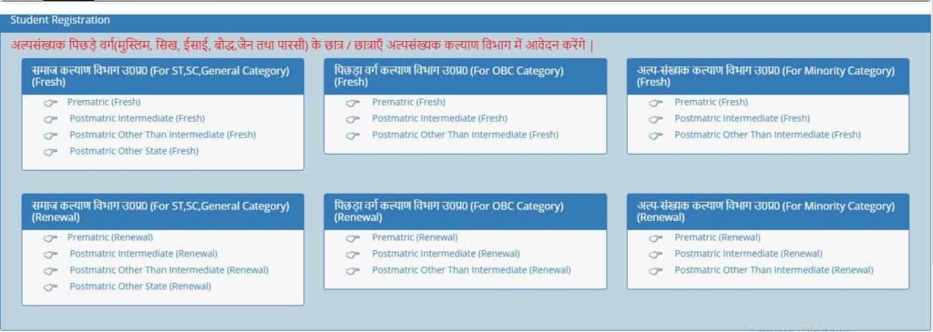 UP Scholarship New Registarions