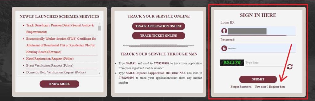 Saral Haryana Portal Registration