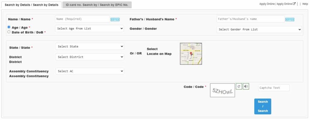 Search Name in Voter List Online