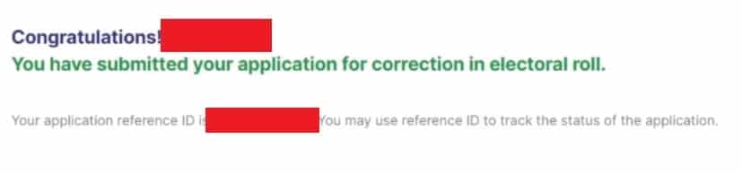 voter card correction online process step5