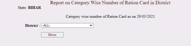 Bihar Ration card list