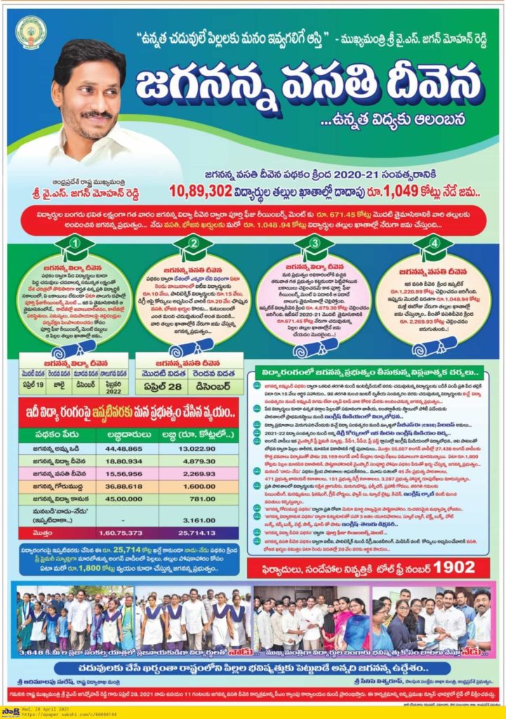 Jagananna Vasathi Deevena Scheme Amount News