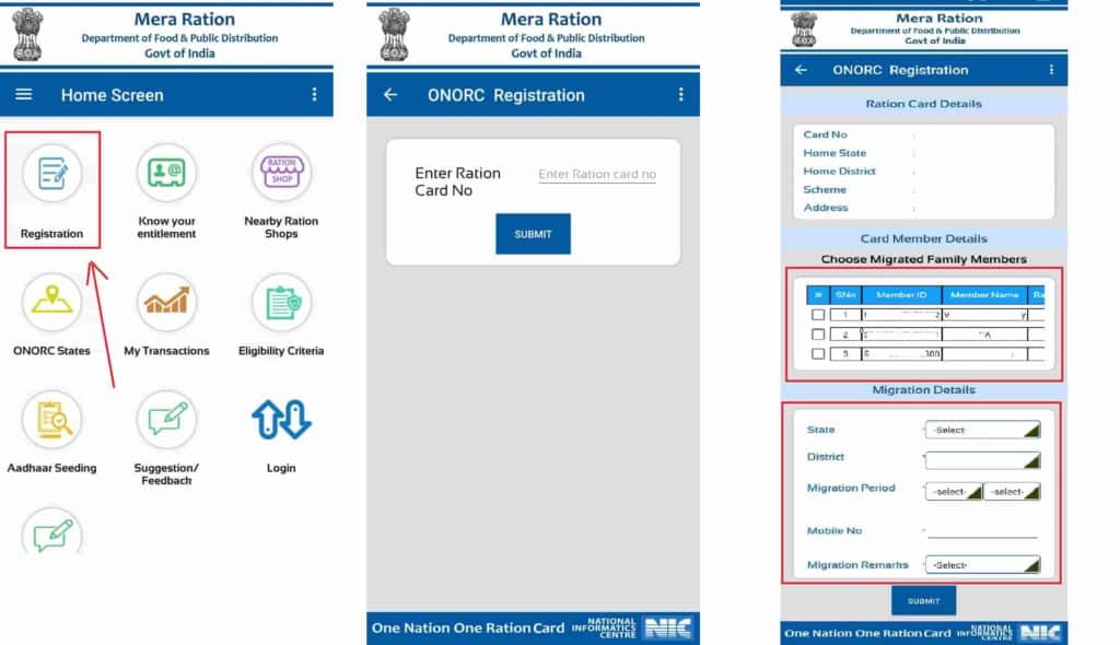 one nation one ration card registration