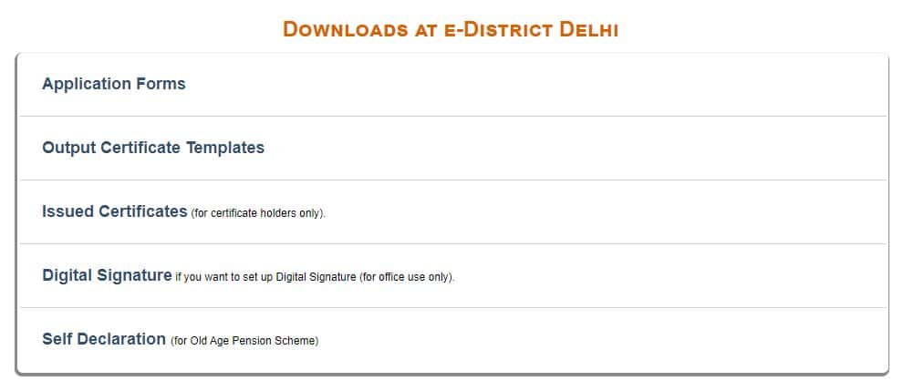 e district delhi application form download