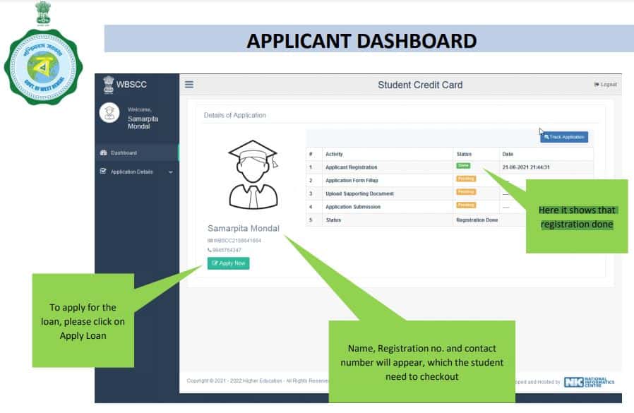 student credit card apply online west bengal